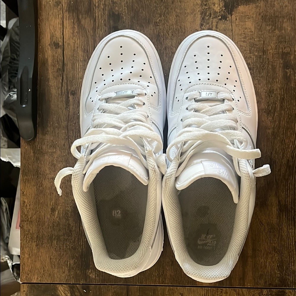 Nike White Classic Sneakers with Perforated Design